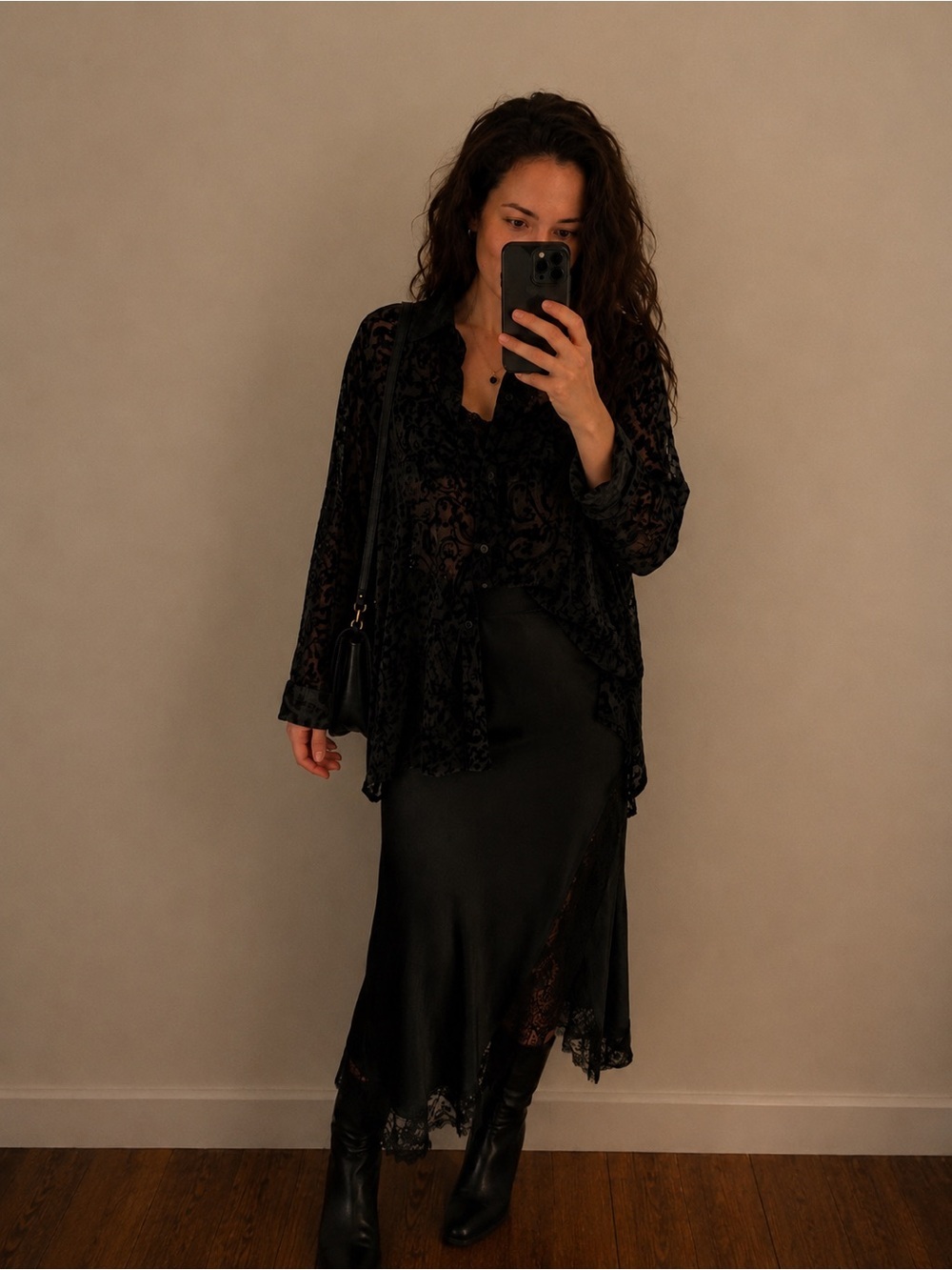 Vintage Velvet Burnout Button Up Tunic Medium Witchy Whimsigoth Dark Romantic